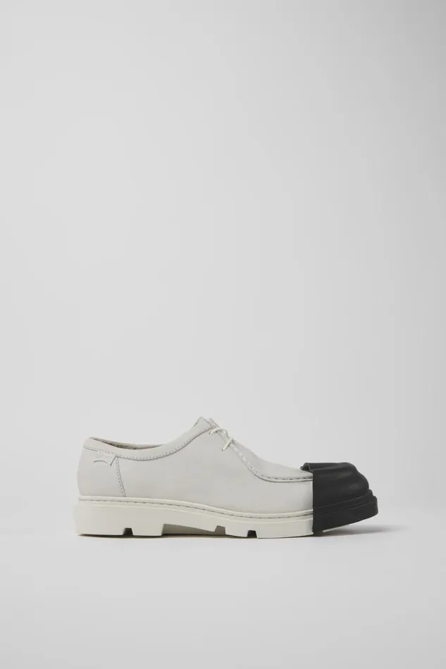 Flat Shoes Women Camper Junction White Nondyed Leather Shoes Flat Shoes Women Camper Junction White Nondyed Leather Shoes