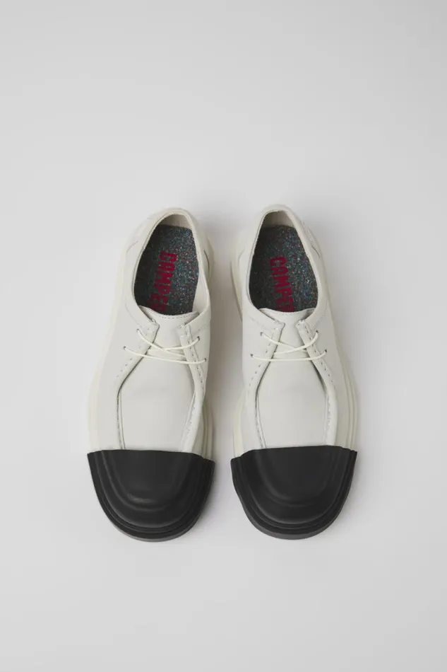 Flat Shoes Women Camper Junction White Nondyed Leather Shoes Flat Shoes Women Camper Junction White Nondyed Leather Shoes