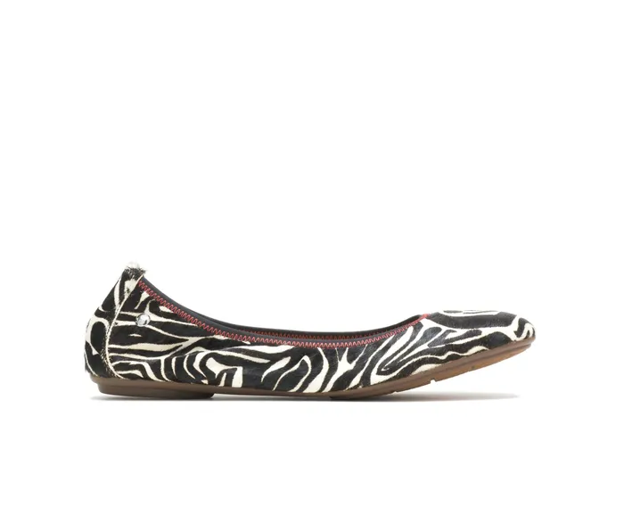 Flats and SlipOns Chaste Ballet Zebra Calf Hair 8211 Hush Puppies Women