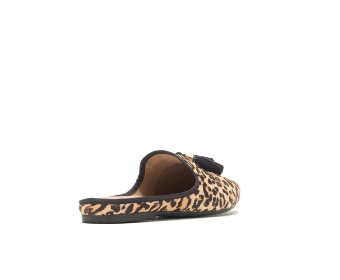 Flats and SlipOns Hush Puppies Women Sadie Tassel Mule Leopard Calf Hair Flats and SlipOns Hush Puppies Women Sadie Tassel Mule Leopard Calf Hair