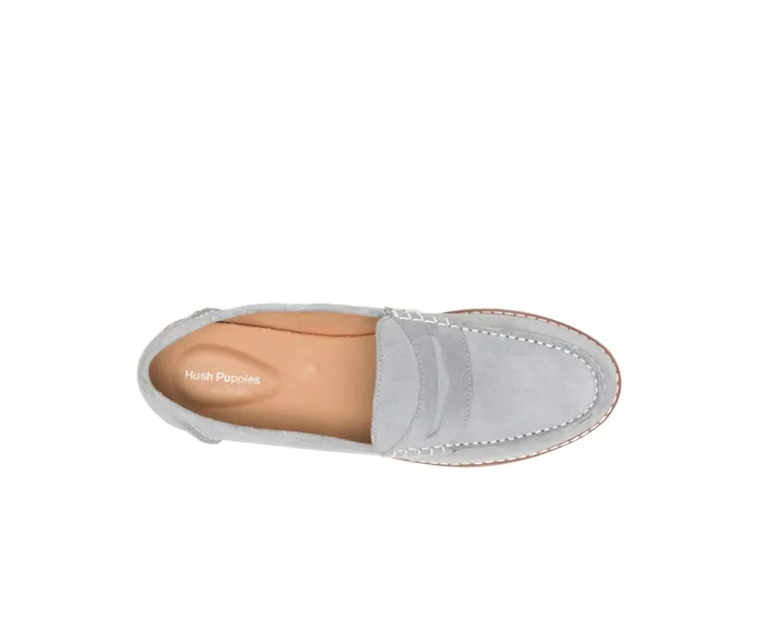 Flats and SlipOns Wren Loafer Frost Grey Suede Hush Puppies Women