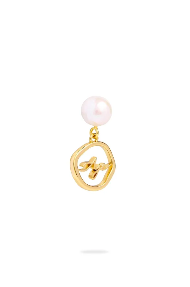 Fleur Pearl Drop Earring Gold Women Aje Jewelry