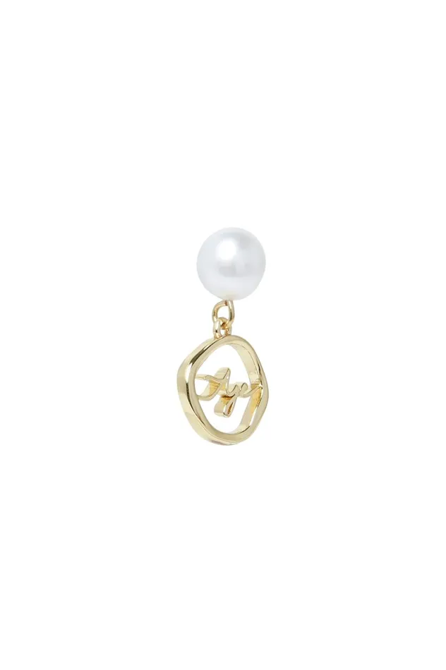 Fleur Pearl Drop Earring Gold Women Aje Jewelry