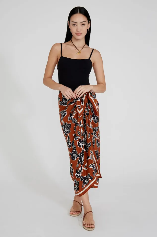 Floral Sarong Umber Women Chan Luu Bottoms