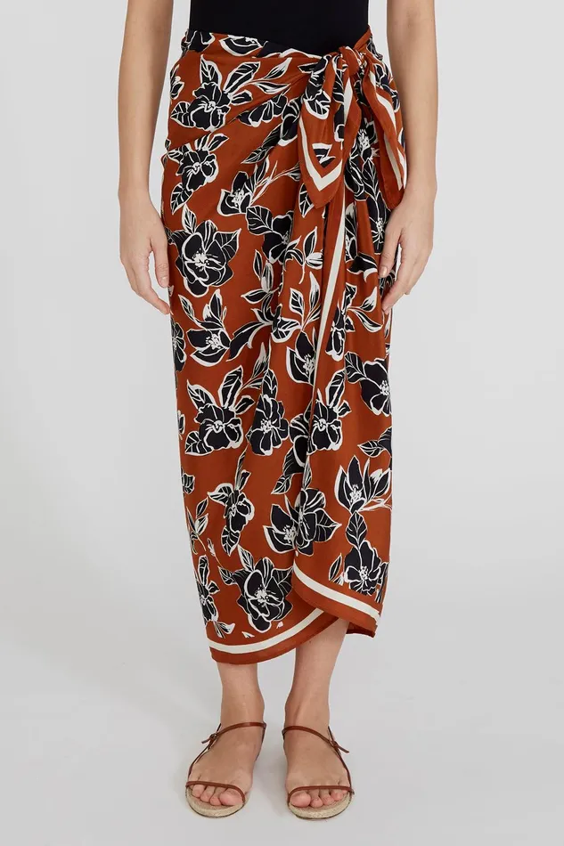 Floral Sarong Umber Women Chan Luu Bottoms