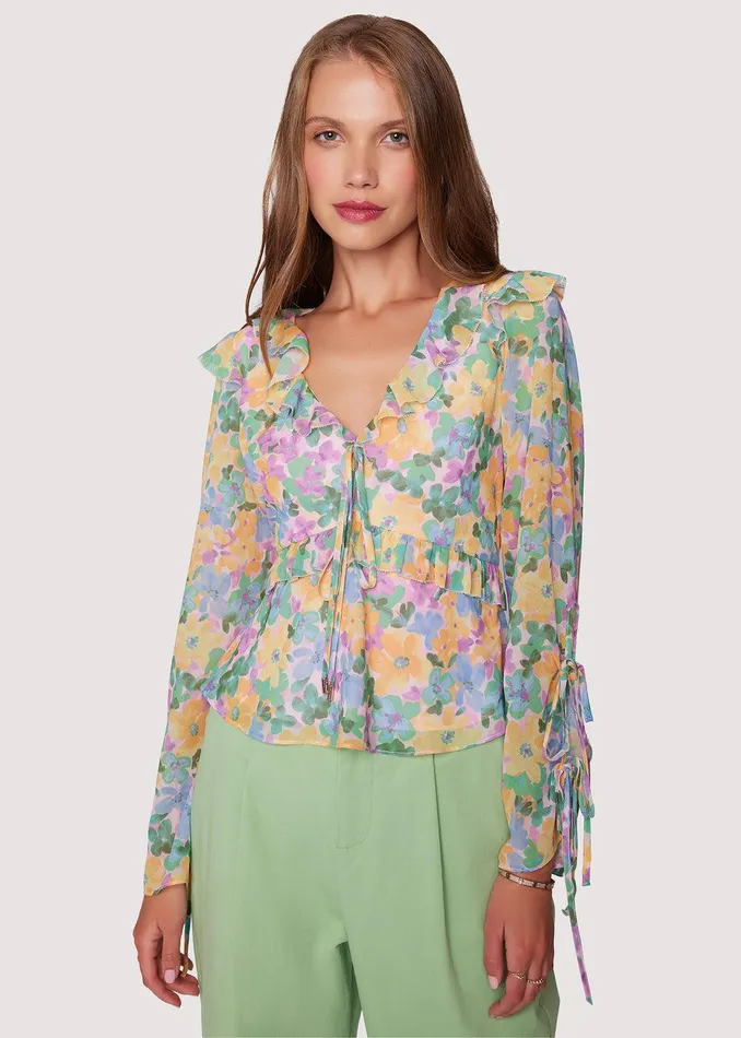 Florescence Top Yellowpurplefloral Women Lost Wander Tops