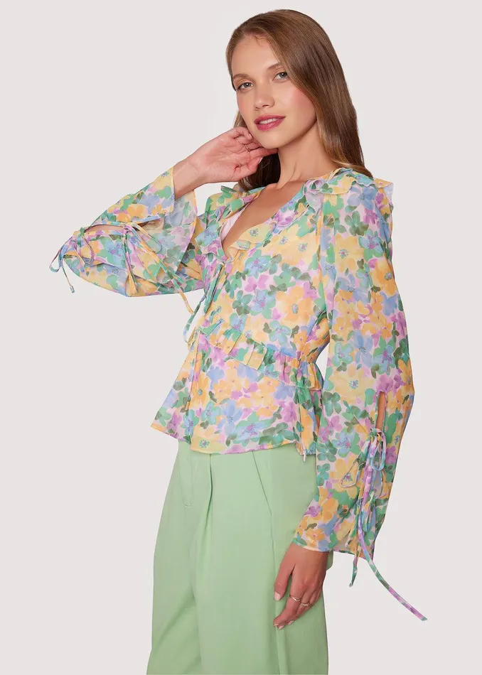 Florescence Top Yellowpurplefloral Women Lost Wander Tops
