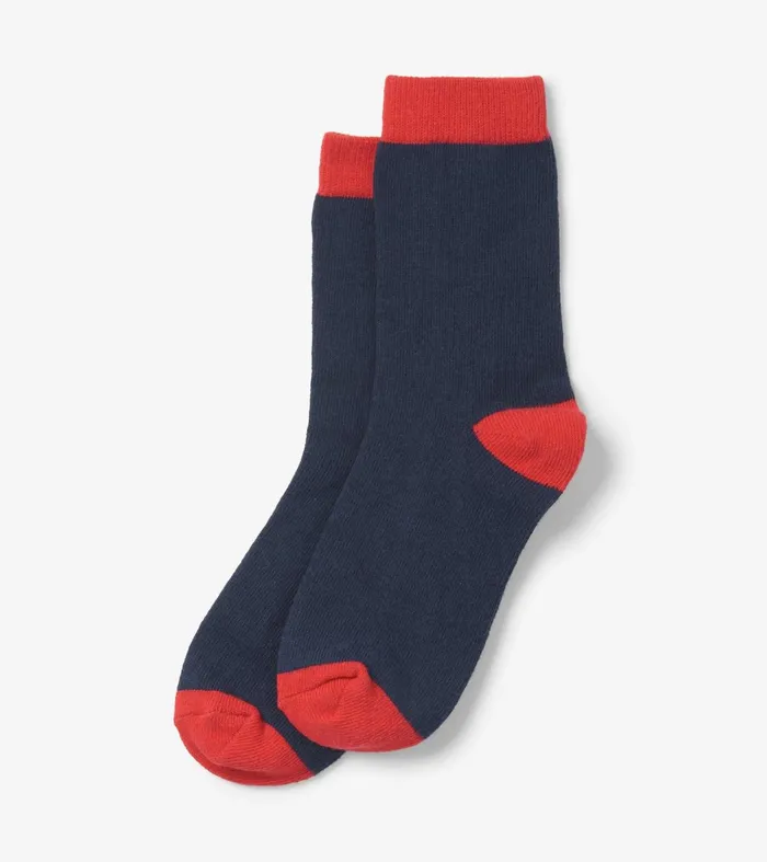 Footwear GirlsBoys Hatley Navy and Red Crew Socks