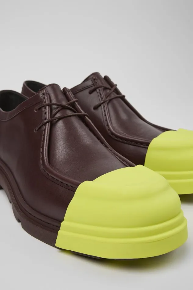 Formal Shoes Men Camper Junction Burgundy Leather Shoes