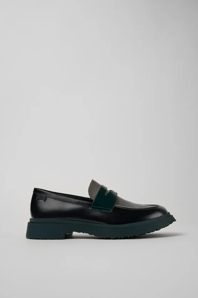 Formal Shoes Men Camper Twins Black And Gray Leather Loafers Formal Shoes Men Camper Twins Black And Gray Leather Loafers