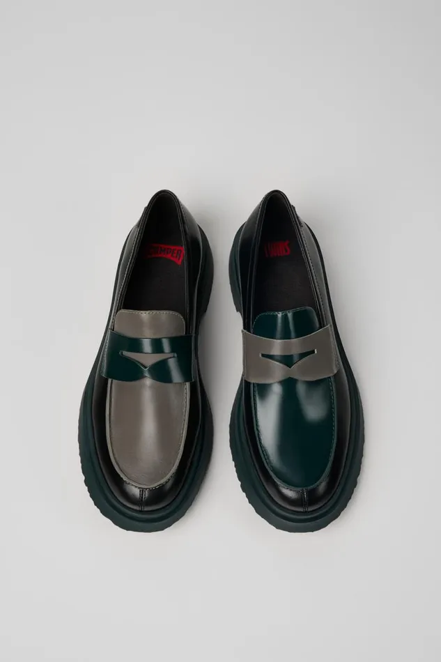 Formal Shoes Men Camper Twins Black And Gray Leather Loafers Formal Shoes Men Camper Twins Black And Gray Leather Loafers