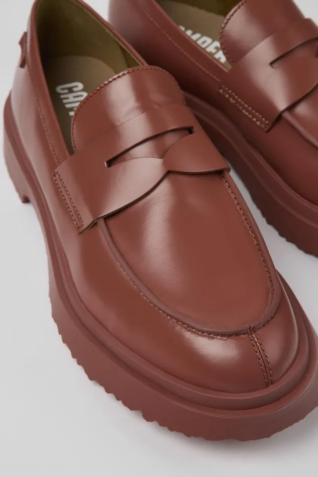 Formal Shoes Men Camper Walden Red Leather Moccasin