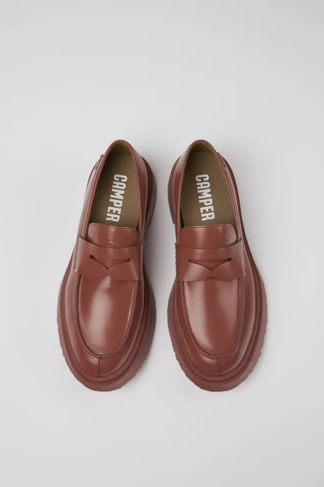 Formal Shoes Men Camper Walden Red Leather Moccasin