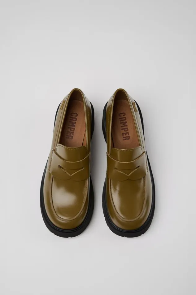 Formal Shoes Women Camper Milah Green Leather MoccasinsBallerinas Formal Shoes Women Camper Milah Green Leather MoccasinsBallerinas