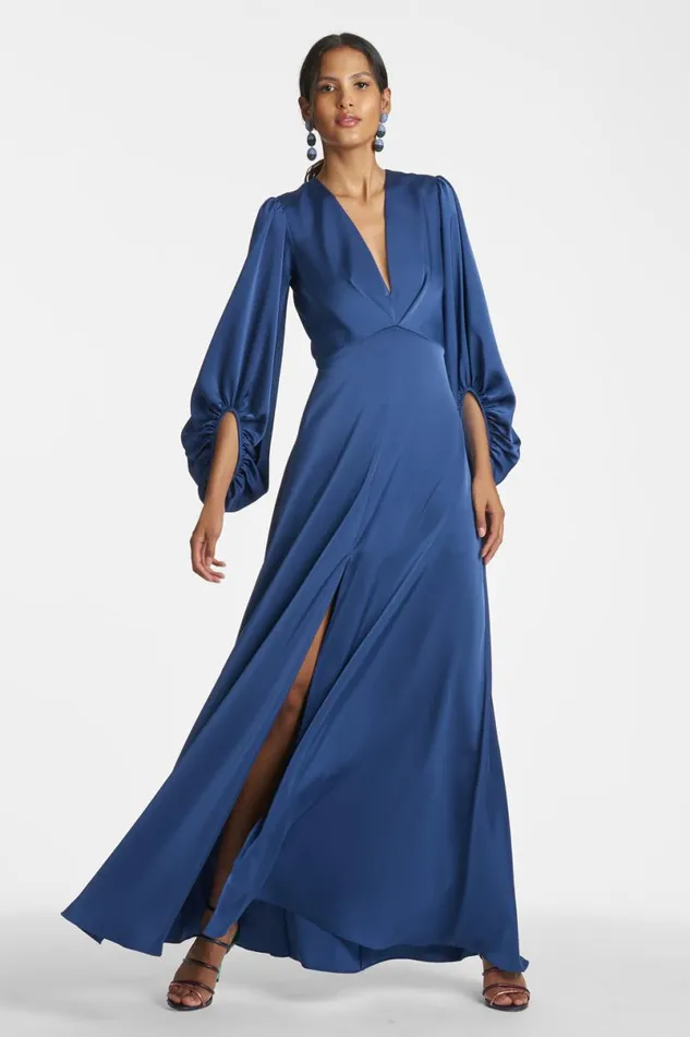 Formal Women Sachin and Babi Jenny Gown 8211 Washed Indigo