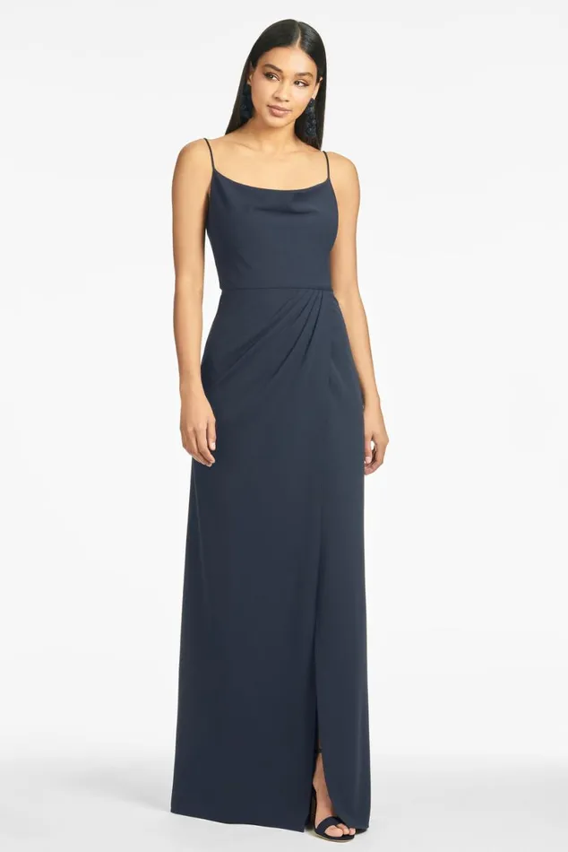 Formal Women Sachin and Babi Paulina 4Way Stretch Crepe Gown 8211 Navy