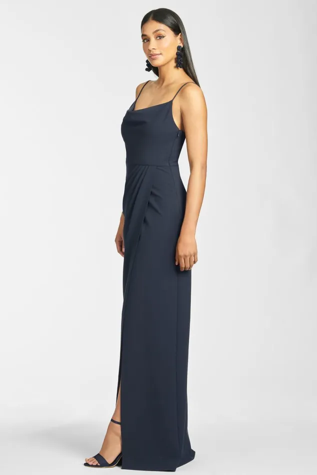 Formal Women Sachin and Babi Paulina 4Way Stretch Crepe Gown 8211 Navy