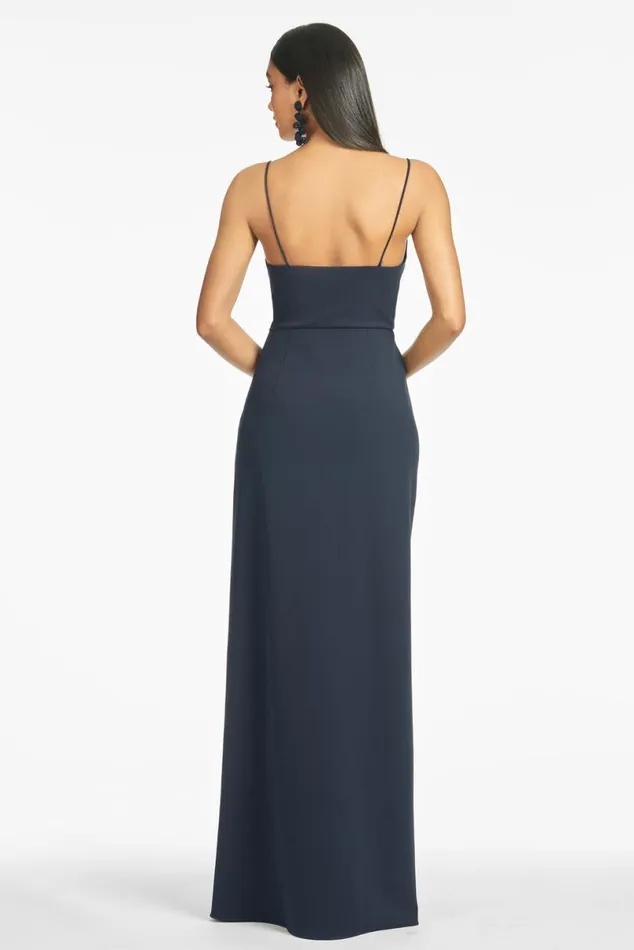 Formal Women Sachin and Babi Paulina 4Way Stretch Crepe Gown 8211 Navy