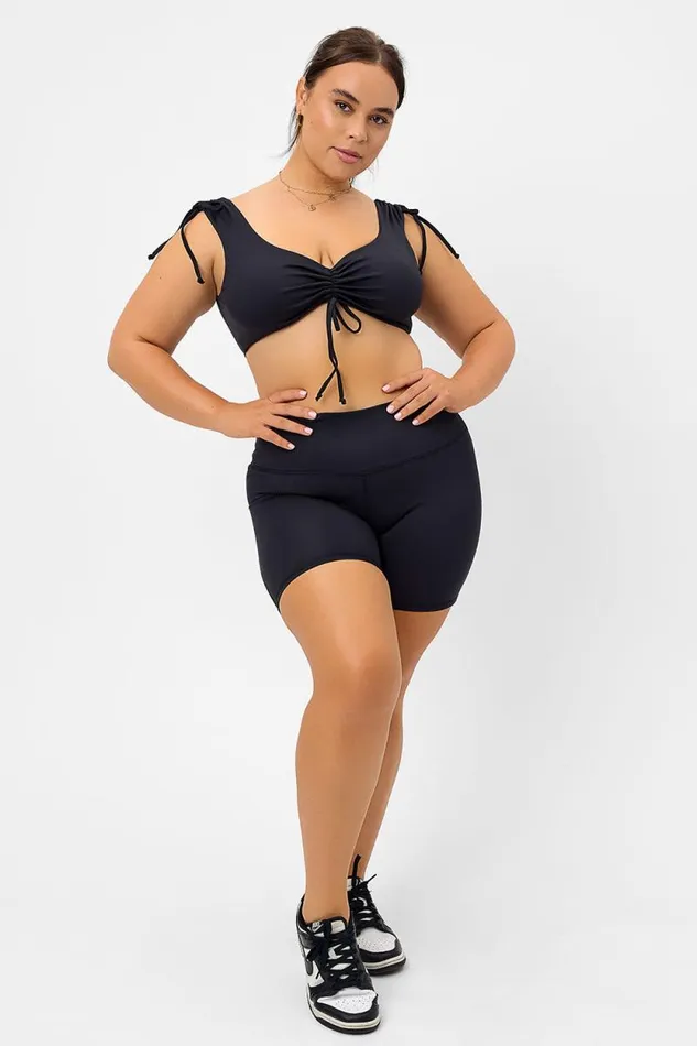 Frankies Bikinis Active Women Speedy High Waist Biker Short Black