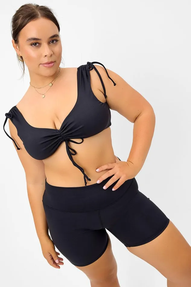 Frankies Bikinis Active Women Speedy High Waist Biker Short Black