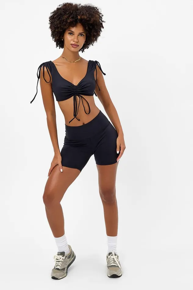 Frankies Bikinis Active Women Speedy High Waist Biker Short Black