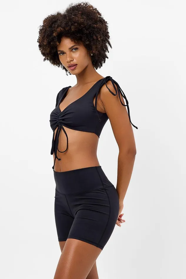 Frankies Bikinis Active Women Speedy High Waist Biker Short Black