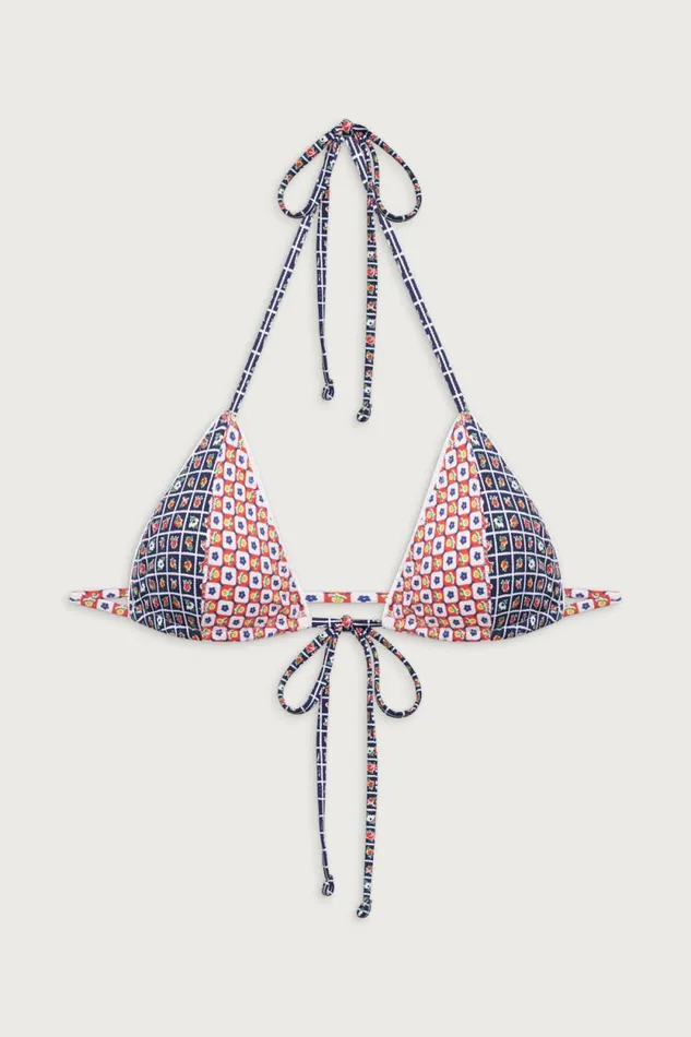 Frankies Bikinis Bikinis Women Coastal Micro Triangle Bikini Top Farmhouse Florals