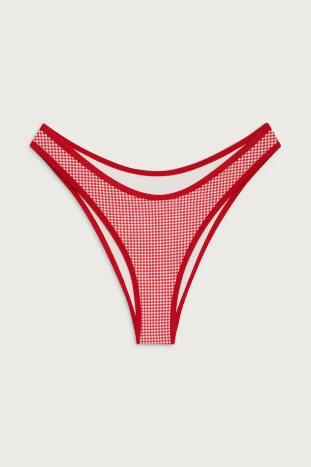 Frankies Bikinis Bikinis Women Dove Classic Gingham Bikini Bottom Ladybug Gingham