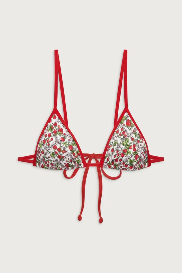 Frankies Bikinis Bikinis Women Lumia Triangle Bralette Bikini Top Berry In Love