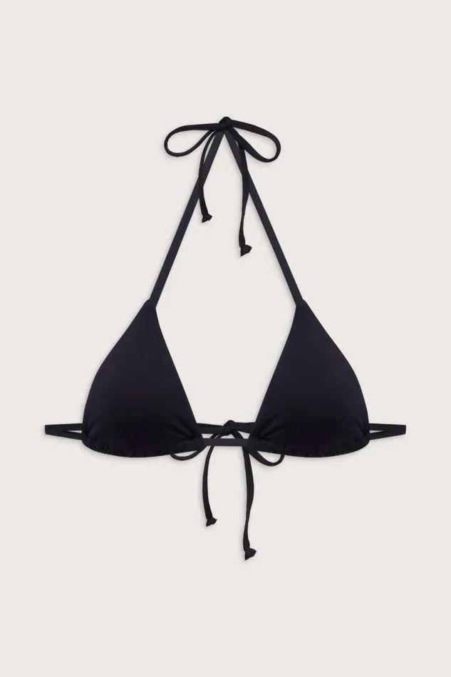 Frankies Bikinis Bikinis Women Nick String Triangle Bikini Top Black
