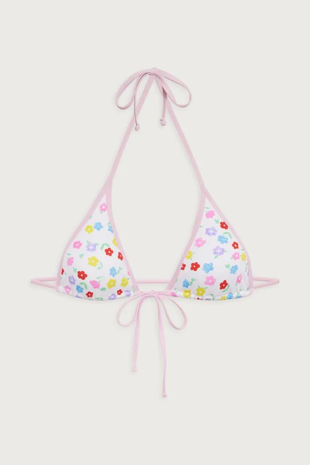Frankies Bikinis Bikinis Women Paradise Floral Micro Bikini Top Dune Daisy