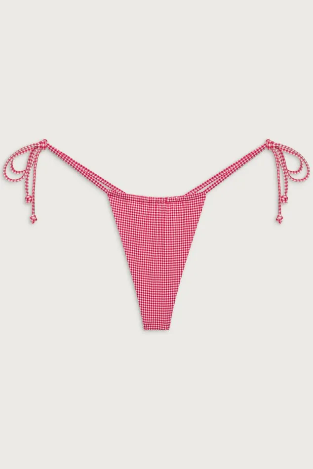 Frankies Bikinis Bikinis Women Tia Skimpy Bikini Bottom Ladybug Gingham