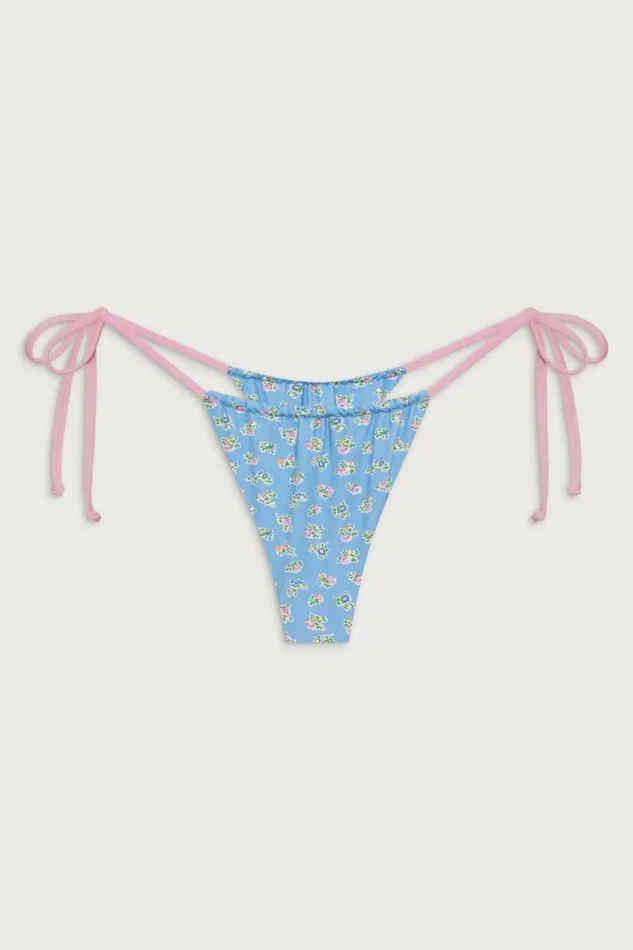 Frankies Bikinis Bikinis Women Tia Skimpy Floral Bikini Bottom Blue Hawaii