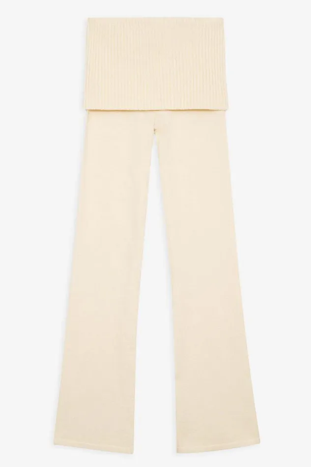 Frankies Bikinis Cloud Knits Women Mason Cloud Knit Flare Pant French Vanilla