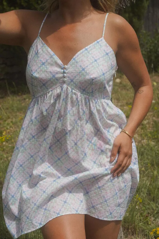 Frankies Bikinis Dresses Women X DJERF AVENUE Airy Poplin Mini Dress Cottage Meadow