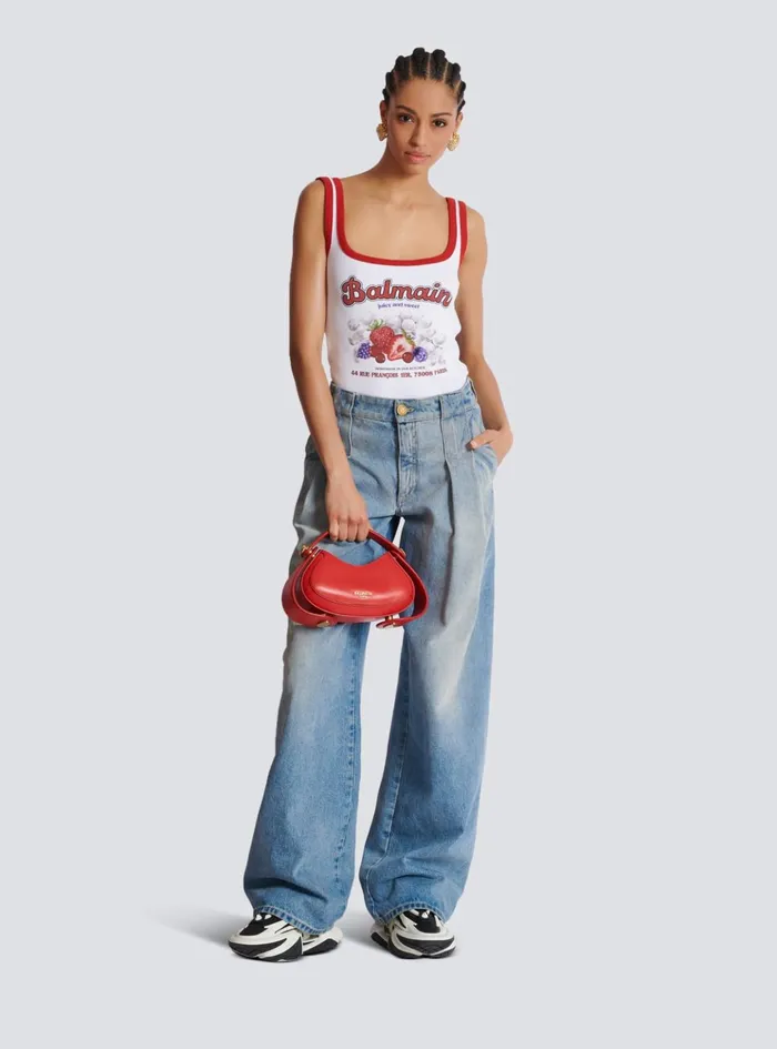Fruit Tank Top White Women Balmain TShirts