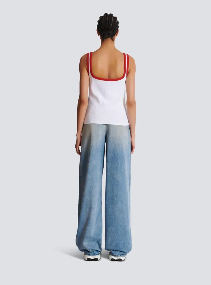 Fruit Tank Top White Women Balmain TShirts