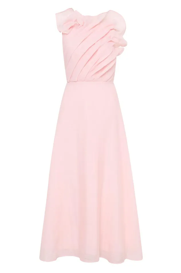 Genesis Midi Dress Soft Pink Women Aje Pink Dresses