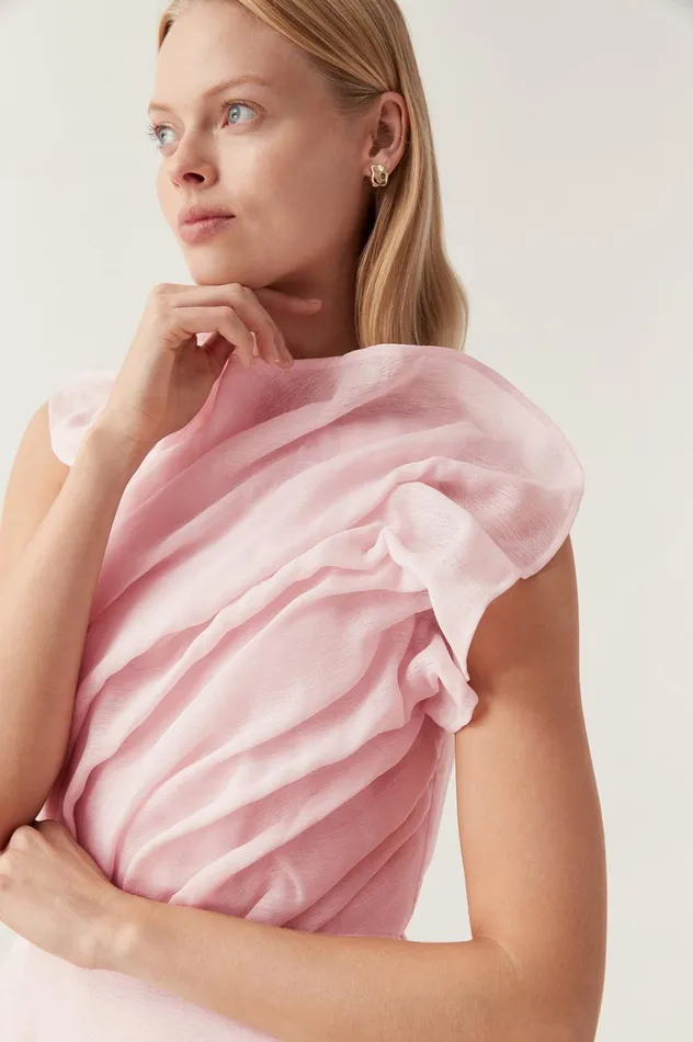 Genesis Midi Dress Soft Pink Women Aje Pink Dresses