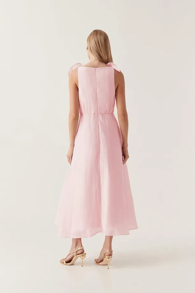 Genesis Midi Dress Soft Pink Women Aje Pink Dresses