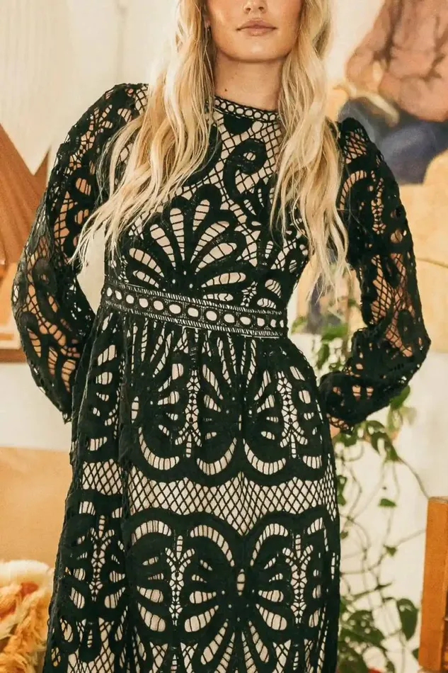 Geraldene Lace Dress In Black Black Women Bohme Dresses