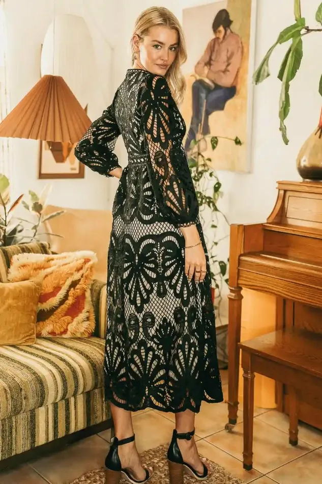 Geraldene Lace Dress In Black Black Women Bohme Dresses