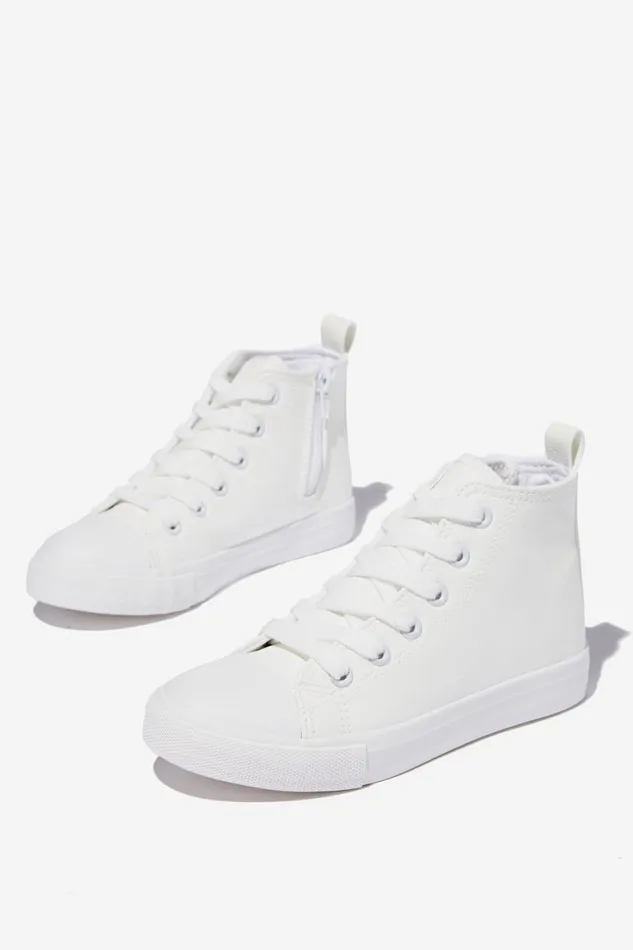 Girls 214Boys 214 Sneakers Cotton On Classic High Top Trainer White Smooth