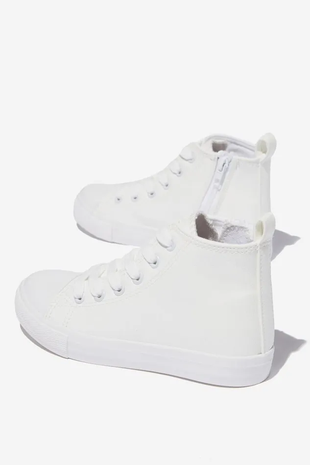 Girls 214Boys 214 Sneakers Cotton On Classic High Top Trainer White Smooth