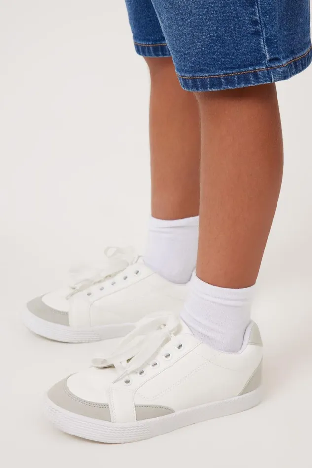 Girls 214Boys 214 Sneakers Cotton On Teddy Classic Trainer Whitegrey Nubuck