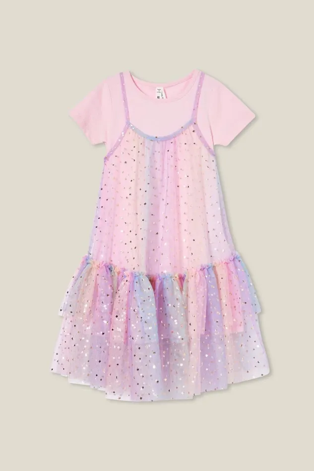 Girls 214 Dresses Cotton On Kristen Dress Up Dress Blush Pinkrainbow