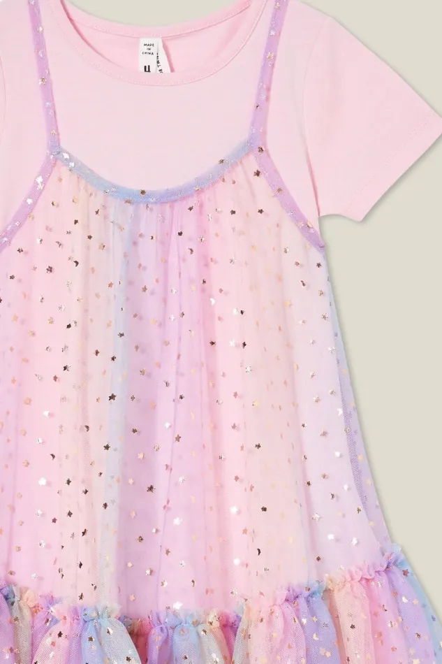 Girls 214 Dresses Cotton On Kristen Dress Up Dress Blush Pinkrainbow