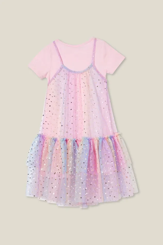 Girls 214 Dresses Cotton On Kristen Dress Up Dress Blush Pinkrainbow