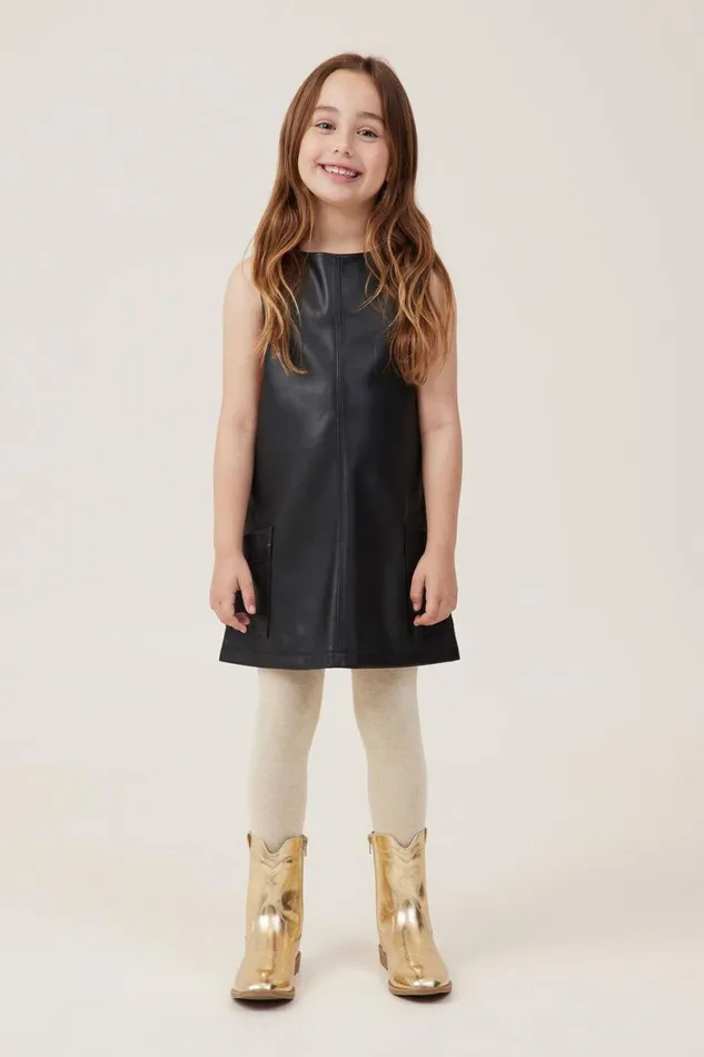 Girls 214 Dresses Cotton On Penny Vegan Leather Pinafore Black