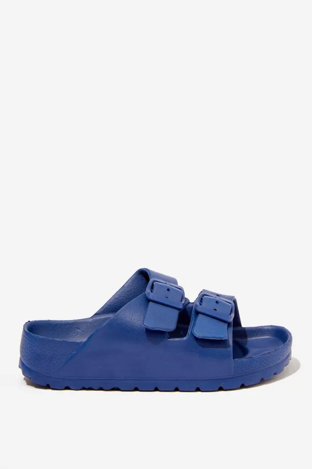 Girls 214 Flats and Sandals Cotton On Twin Strap Slide In The Navy